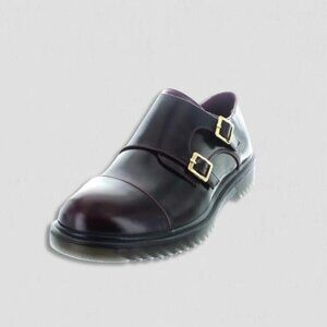 Electric Karma Scotty Wine Loafer Shoes Double Buckle Leather Burgundy Women's 7